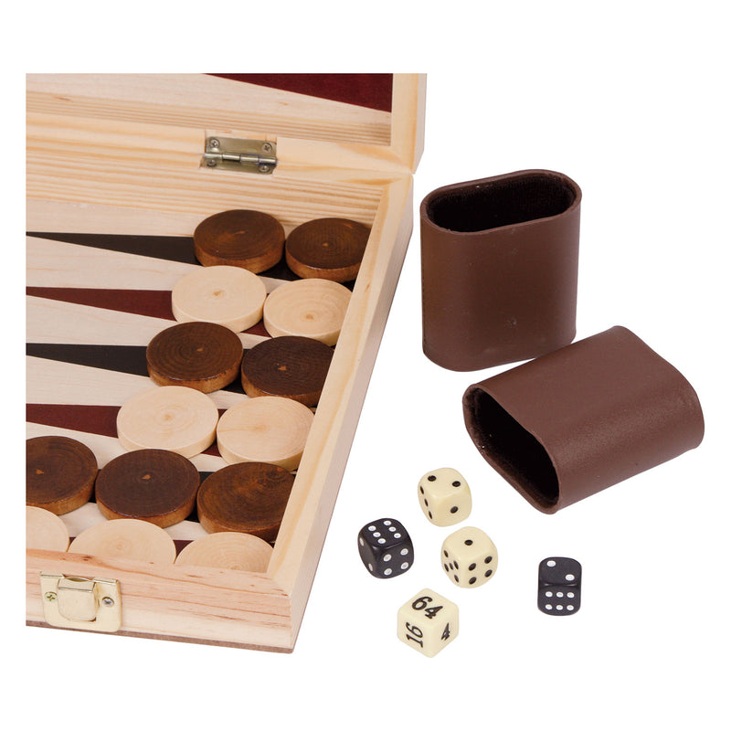 Afbeelding laden in galerijviewer, Small foot - houten schaakspel en backgammon