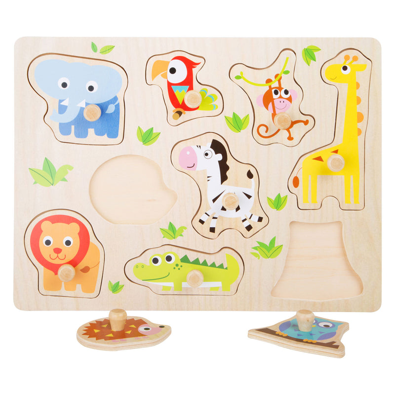 Load image into Gallery viewer, Small Foot Houten Noppenpuzzel Dierentuin, 9st.