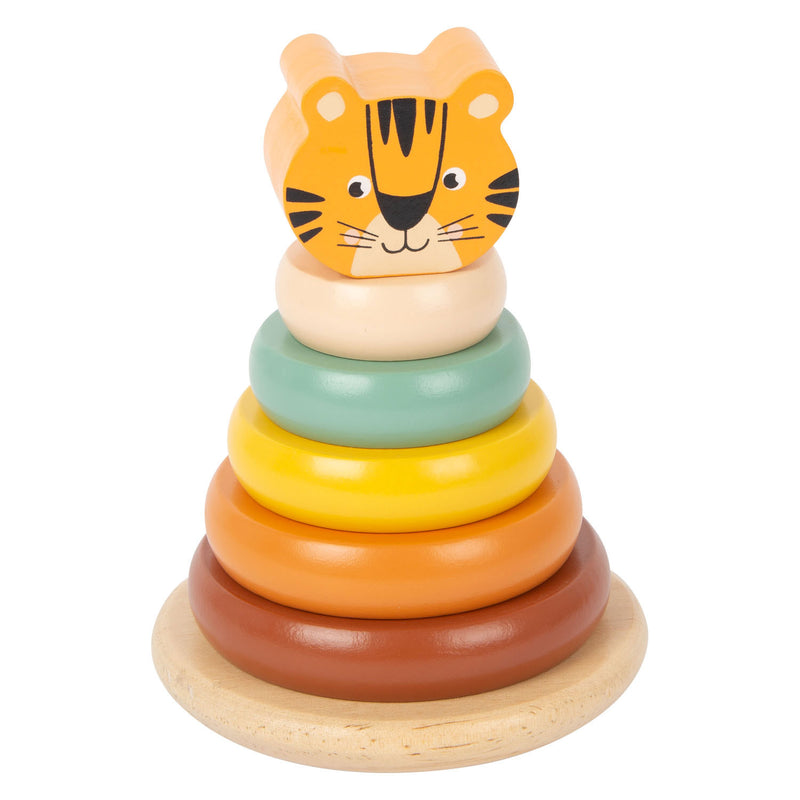 Afbeelding laden in galerijviewer, Small foot - houten stapeltoren safari tijger, 7dlg.
