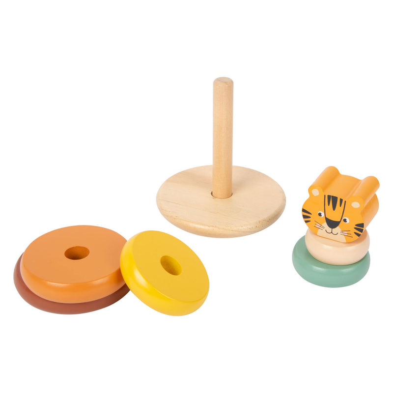 Load image into Gallery viewer, Small foot - houten stapeltoren safari tijger, 7dlg.