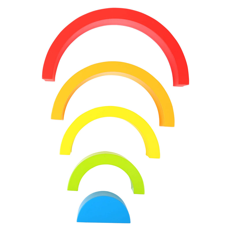 Load image into Gallery viewer, Small foot - houten bouwblokken regenboog, 5dlg.