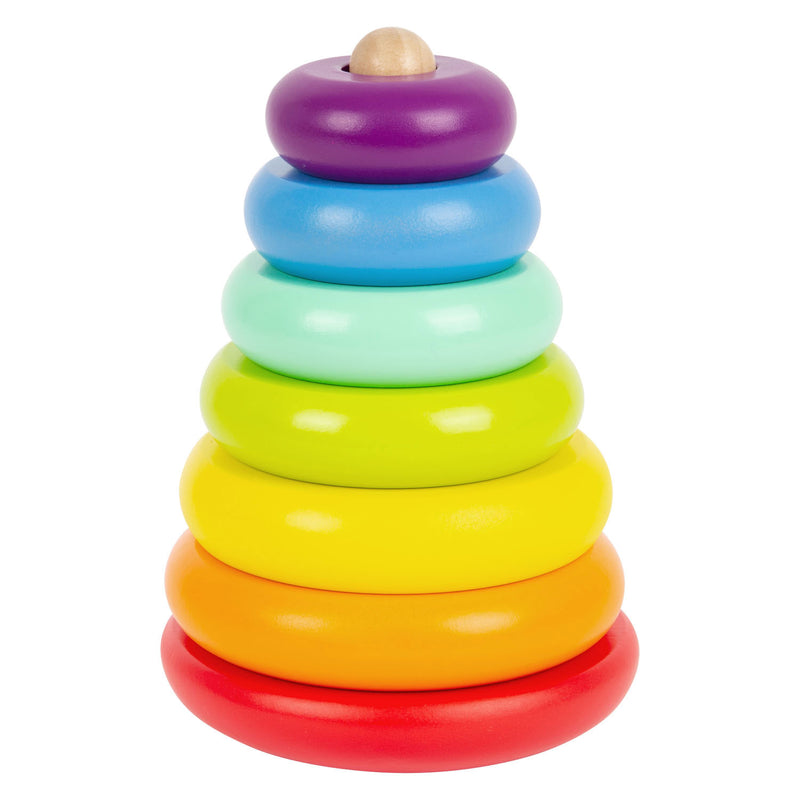Afbeelding laden in galerijviewer, Small foot - houten stapeltoren regenboog, 7dlg.