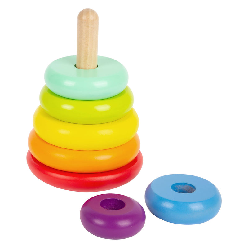 Afbeelding laden in galerijviewer, Small foot - houten stapeltoren regenboog, 7dlg.
