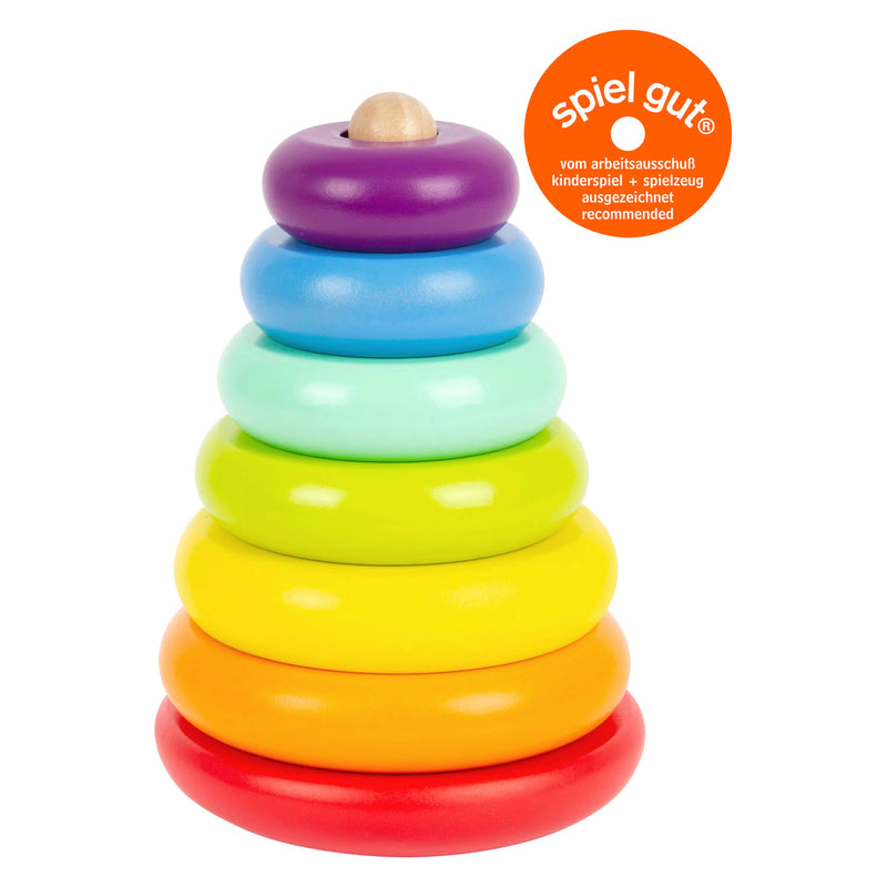 Afbeelding laden in galerijviewer, Small foot - houten stapeltoren regenboog, 7dlg.