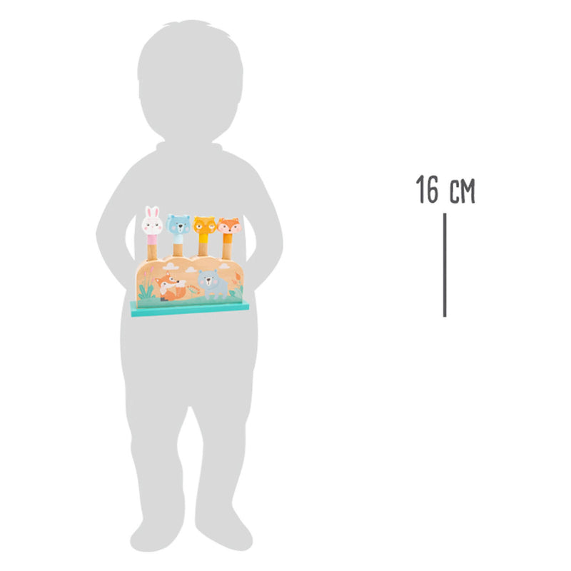 Load image into Gallery viewer, Small foot - houten motoriek vorm insteekspel bosdieren, 5dlg.