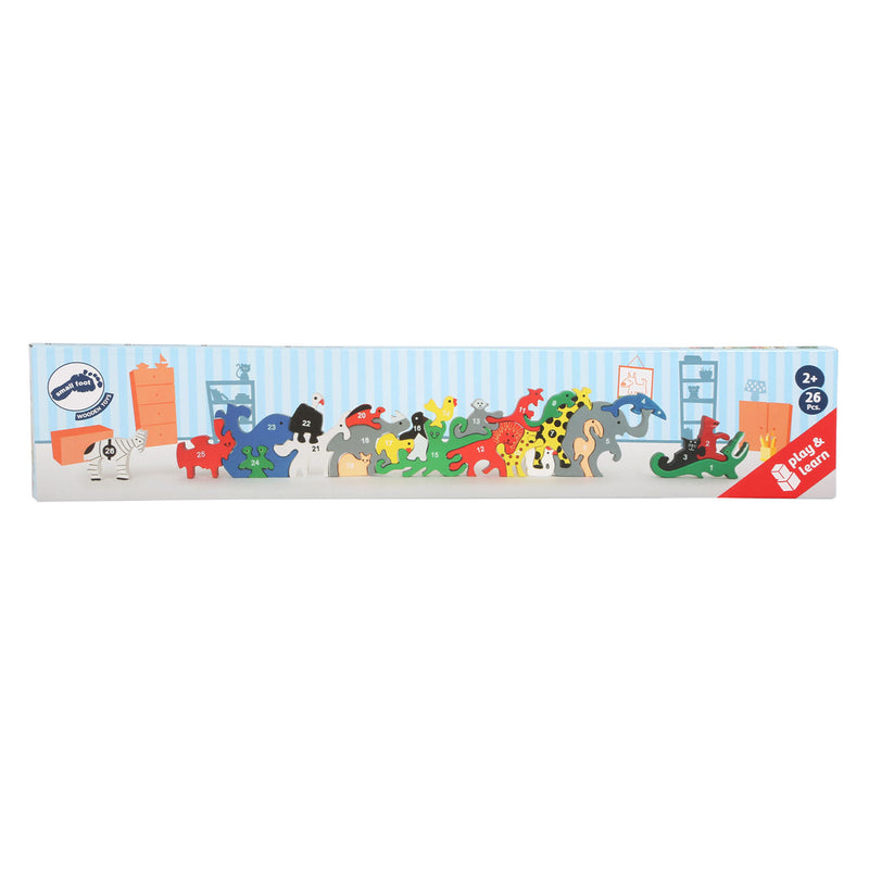 Afbeelding laden in galerijviewer, Small foot - dieren letters en cijfers balansspel, 26dlg.
