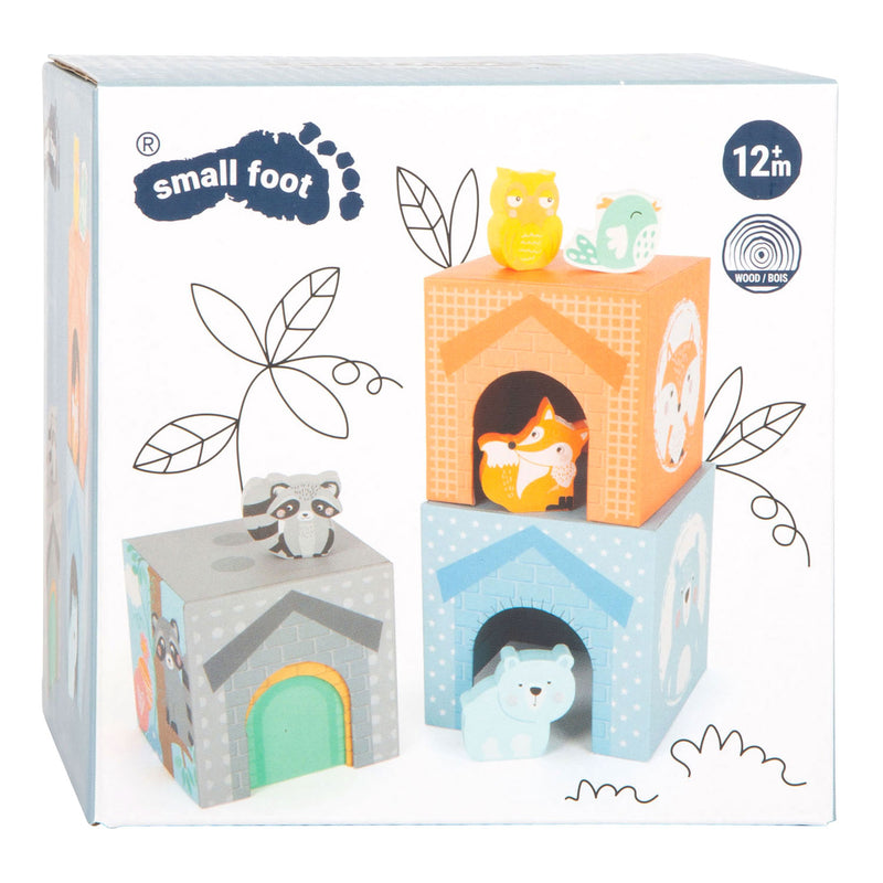 Load image into Gallery viewer, Small foot - stapeltoren met bosdieren pastel, 10dlg.