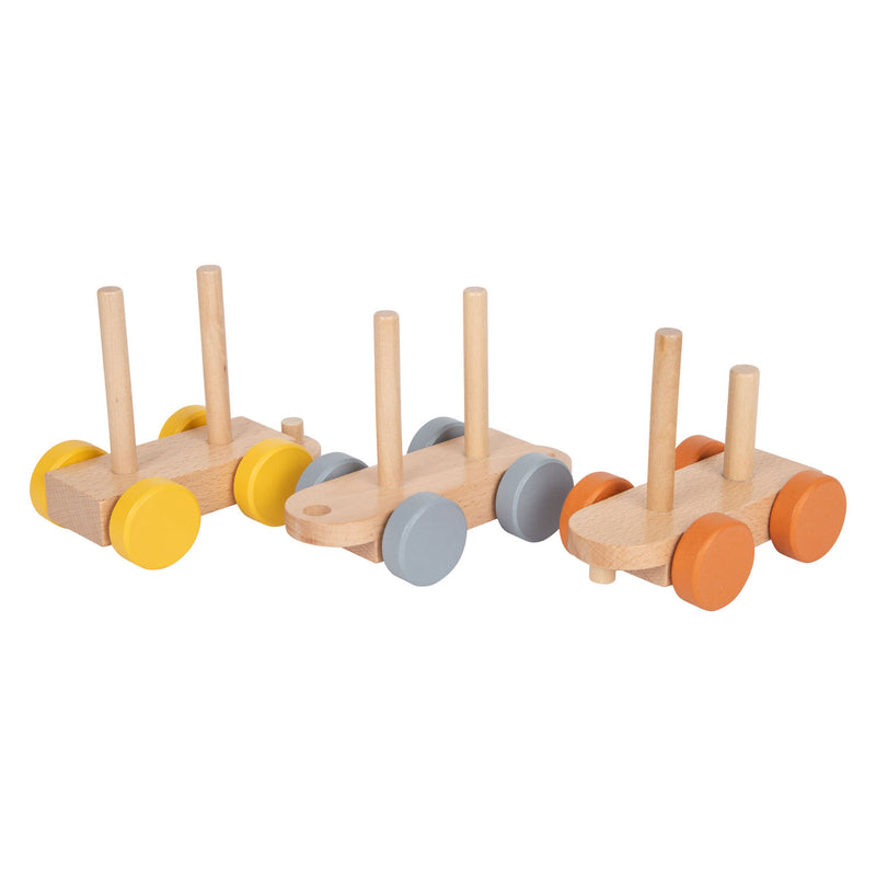 ギャラリービューアに画像をロードする, Small foot - houten stapelblokken trein safari, 16dlg.