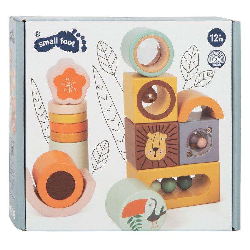 Afbeelding laden in galerijviewer, Small foot - houten ontdekblokken safari, 12dlg.