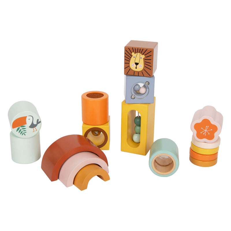 Afbeelding laden in galerijviewer, Small foot - houten ontdekblokken safari, 12dlg.