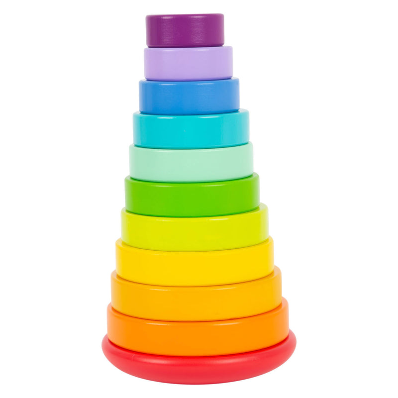 Load image into Gallery viewer, Small foot - houten stapeltoren regenboog, 11dlg.