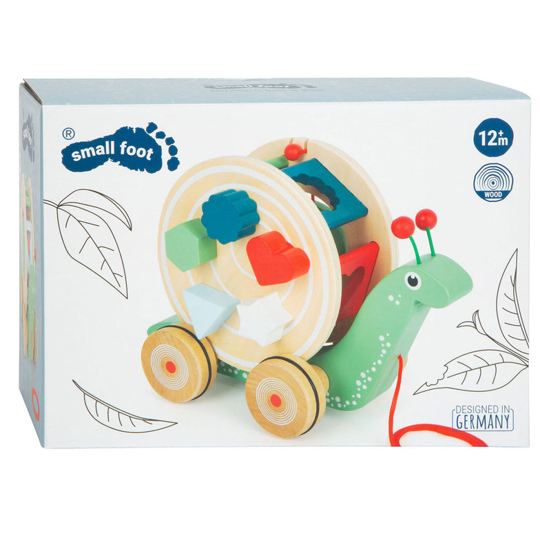 ギャラリービューアに画像をロードする, Small foot - houten trekfiguur vormenstoof slak, 6dlg.