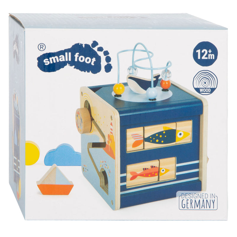 Afbeelding laden in galerijviewer, Small foot - houten activiteitenkubus oceaan