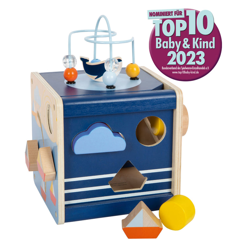 Afbeelding laden in galerijviewer, Small foot - houten activiteitenkubus oceaan