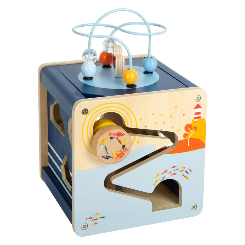 Load image into Gallery viewer, Small foot - houten activiteitenkubus oceaan