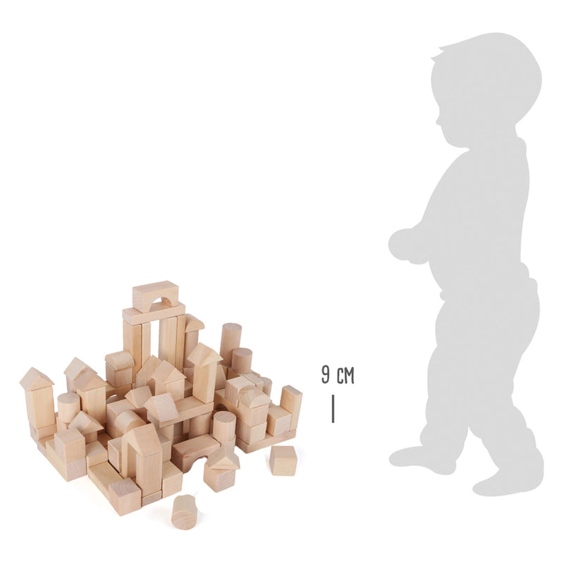 Afbeelding laden in galerijviewer, Small foot - houten bouwblokken natuurlijk in zak, 100dlg.