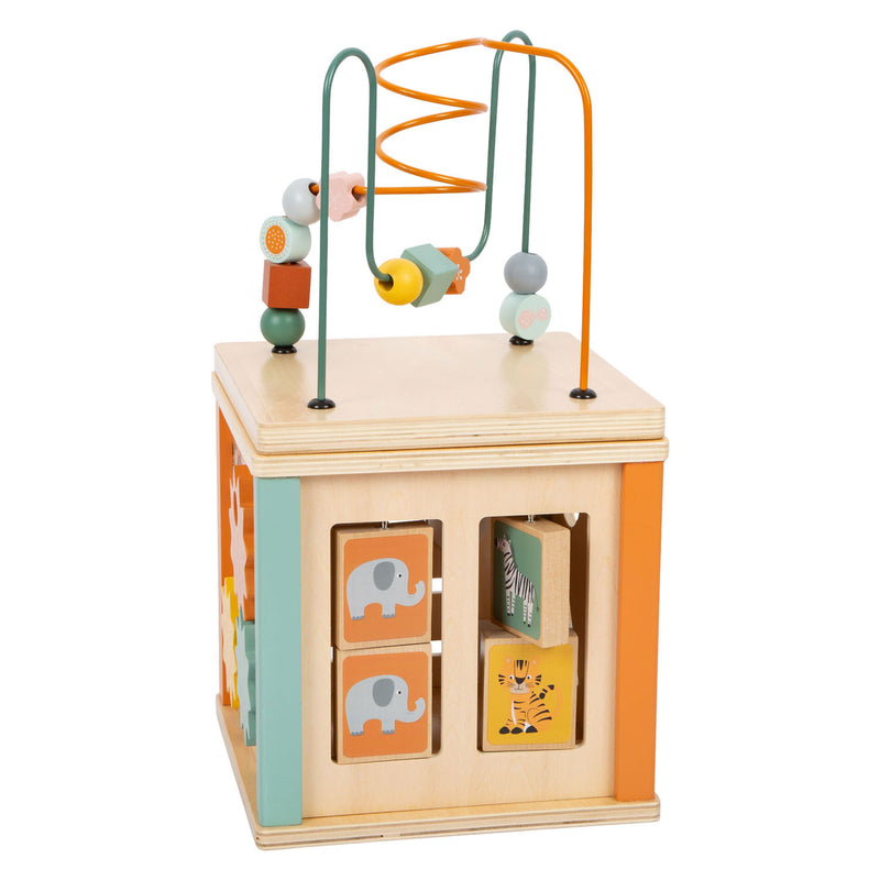 Load image into Gallery viewer, Small foot - houten activiteitenkubus en motoriekspiraal safari