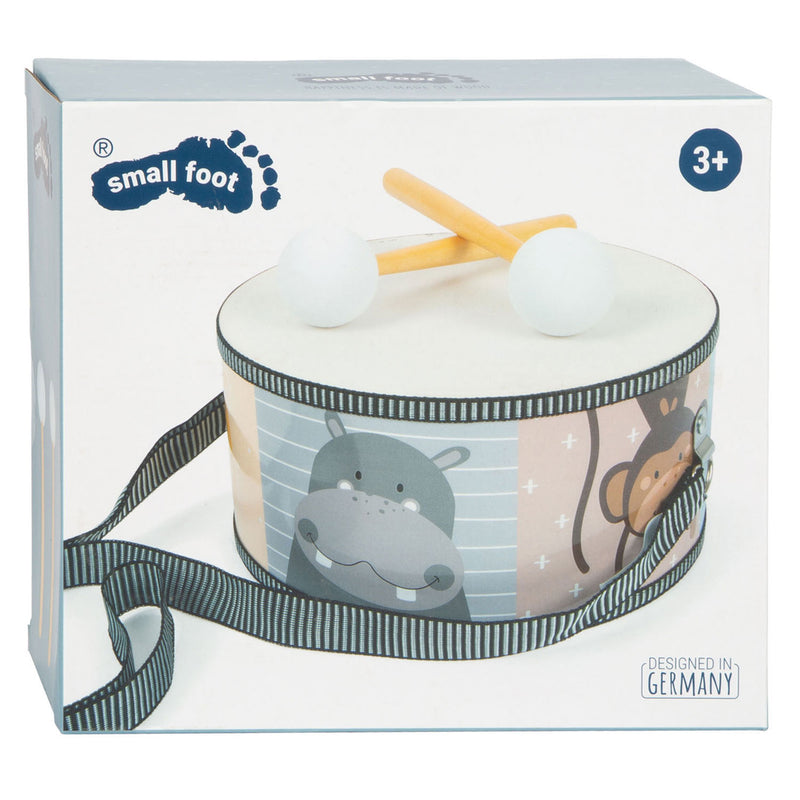 Afbeelding laden in galerijviewer, Small foot - houten trommel wilde dieren met stokken, 3dlg.