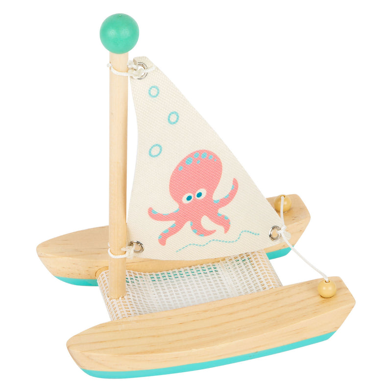 Load image into Gallery viewer, Small Foot Badspeelgoed Houten Catamaran Octopus