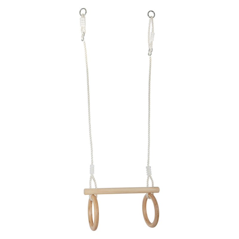 Load image into Gallery viewer, Small foot - houten trapeze met gymnastiekringen, 100cm