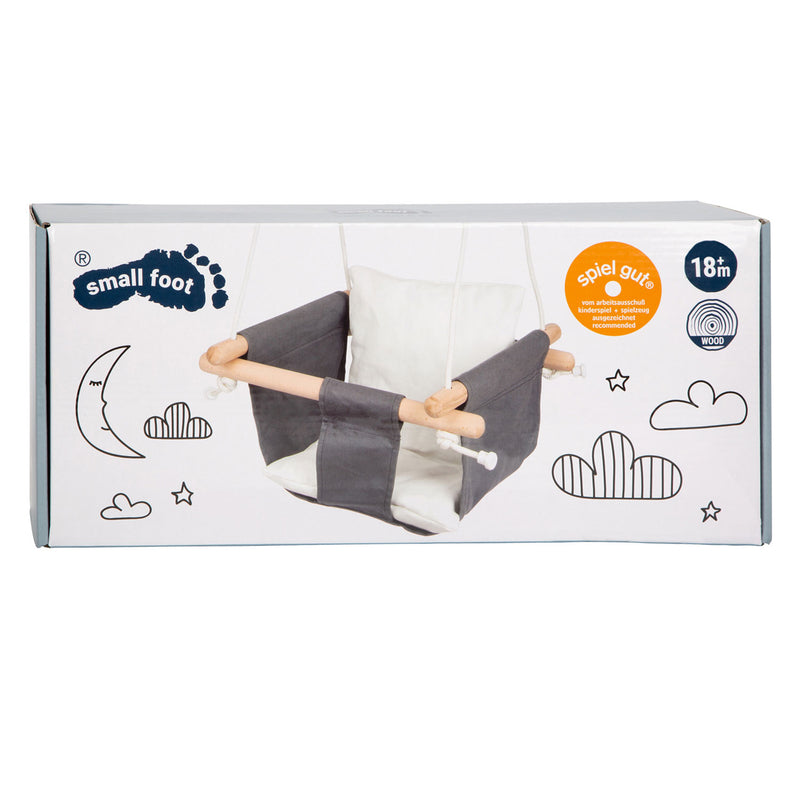 Afbeelding laden in galerijviewer, Small foot - houten babyschommel met kussen