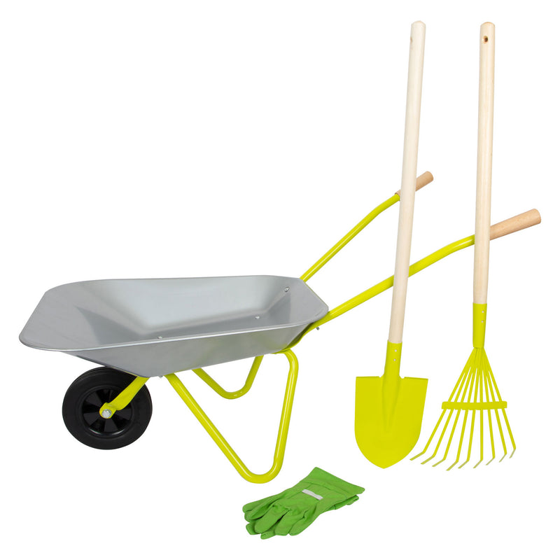 Afbeelding laden in galerijviewer, Small foot - metalen kruiwagen met tuingereedschap, 5dlg.