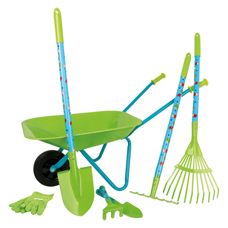 Load image into Gallery viewer, Small foot - tuingereedschap met kruiwagen groen, 8dlg.