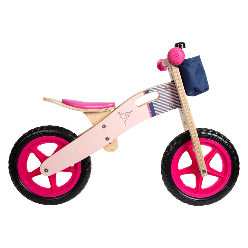 Laden Sie das Bild in Galerie -Viewer, Small foot - houten loopfiets kolibrie roze