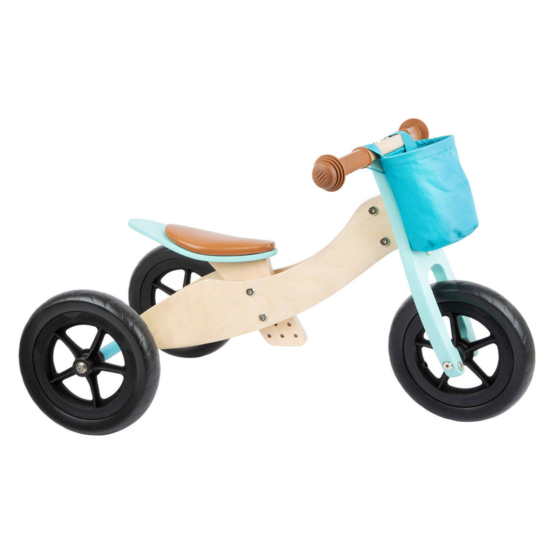 Load image into Gallery viewer, Small foot - houten driewieler en loopfiets 2in1 maxi turquoise