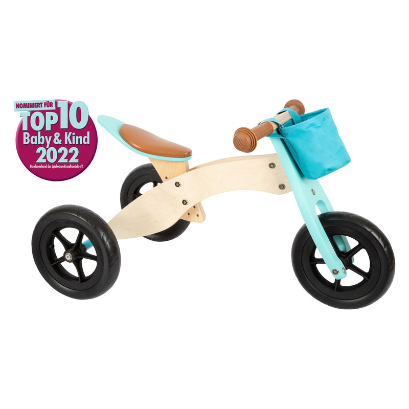 Load image into Gallery viewer, Small foot - houten driewieler en loopfiets 2in1 maxi turquoise