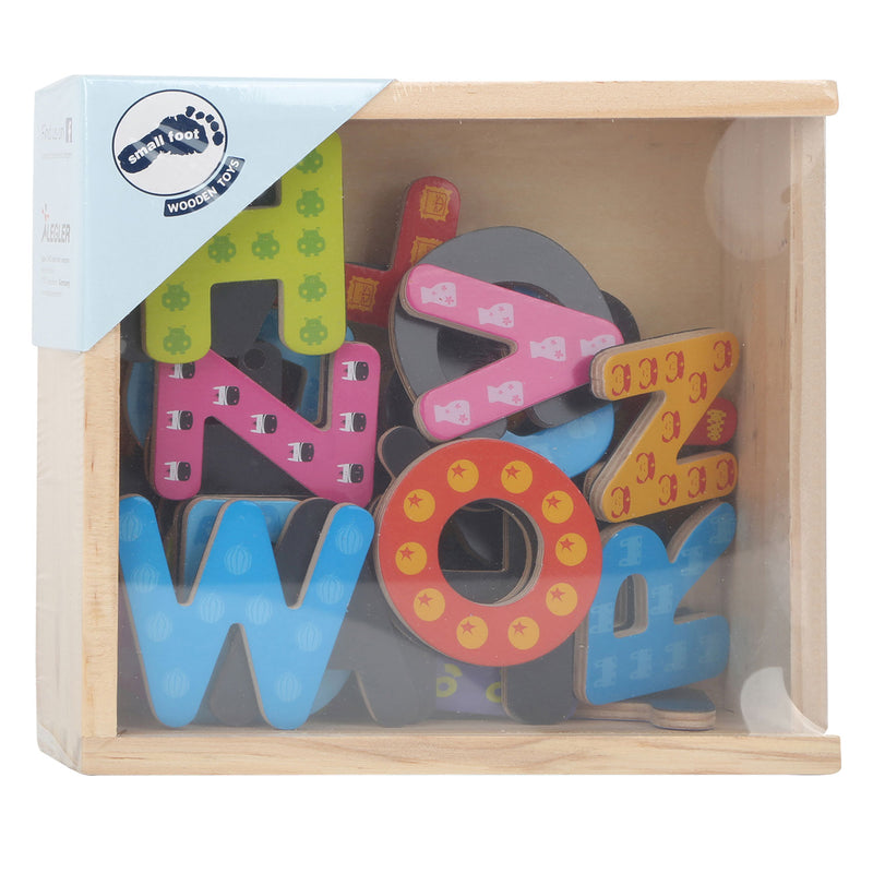 Load image into Gallery viewer, Small foot - houten magnetische letters kleur, 37dlg.