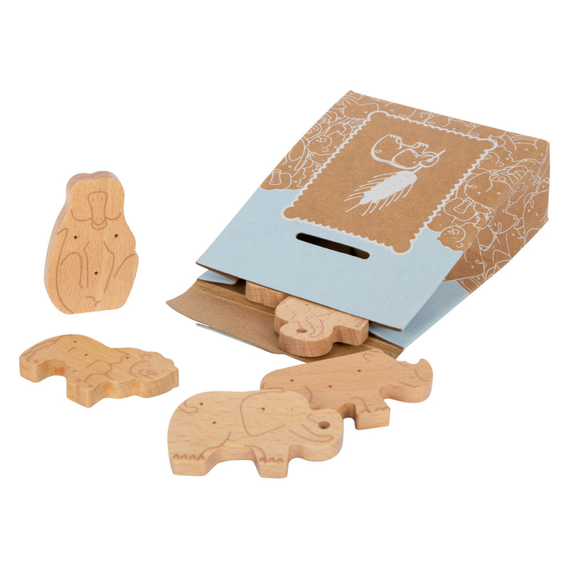 Afbeelding laden in galerijviewer, Small foot - houten speeleten dieren crackers, 8dlg.