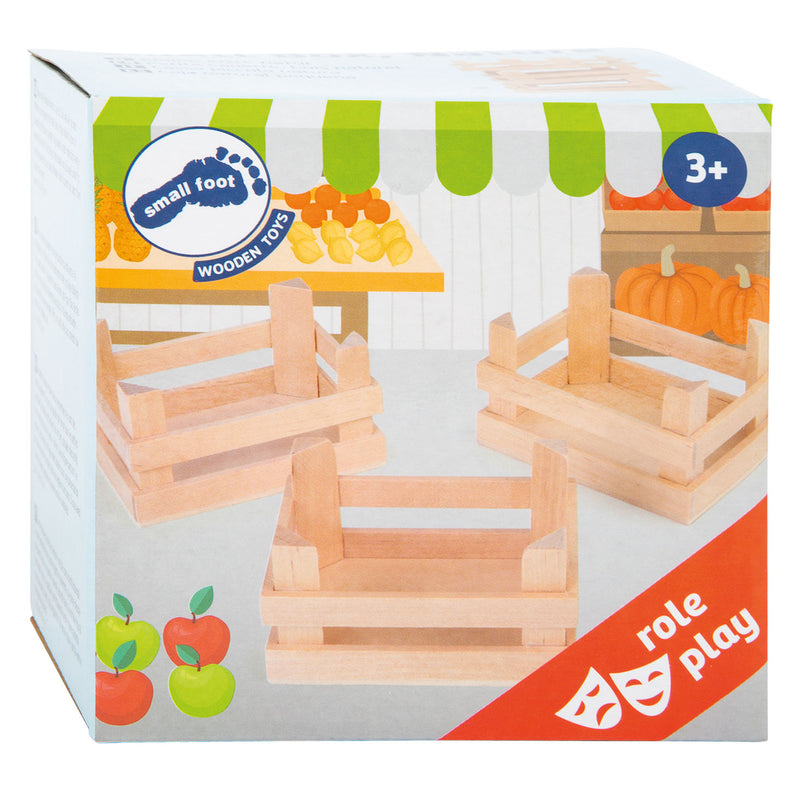 ギャラリービューアに画像をロードする, Small foot - houten kratjes klein 10x8x5,5cm, set van 3