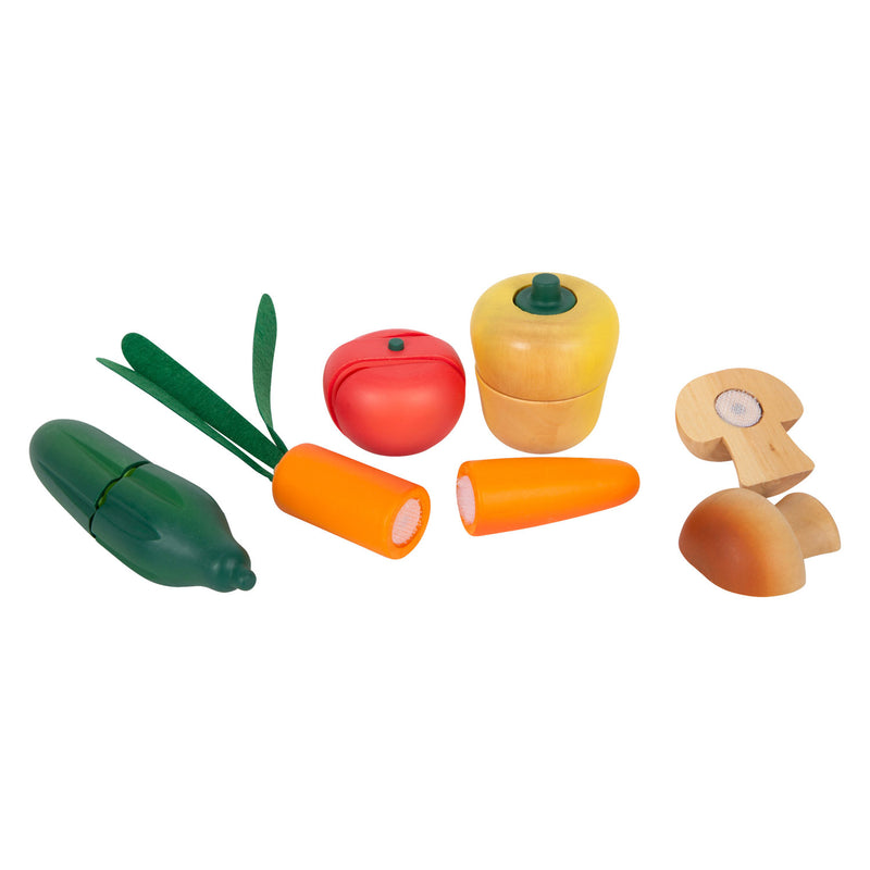 Afbeelding laden in galerijviewer, Small foot - houten snij- en speeleten groenten set, 13dlg.