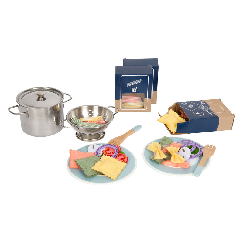 Afbeelding laden in galerijviewer, Small foot - houten speeleten pasta chef set, 19dlg.