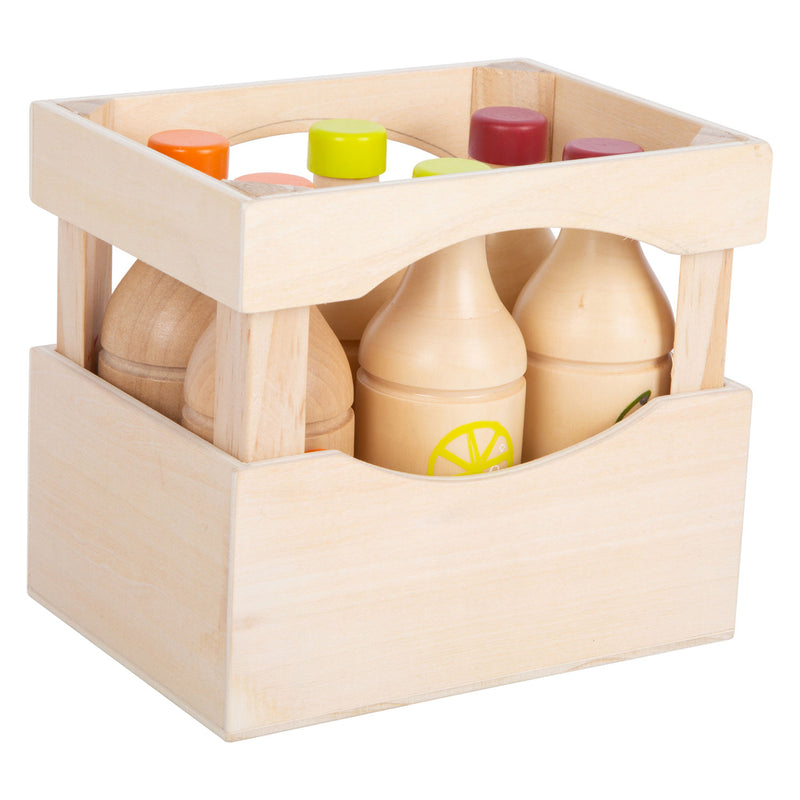 Load image into Gallery viewer, Small foot - houten krat met flessen, 7dlg.
