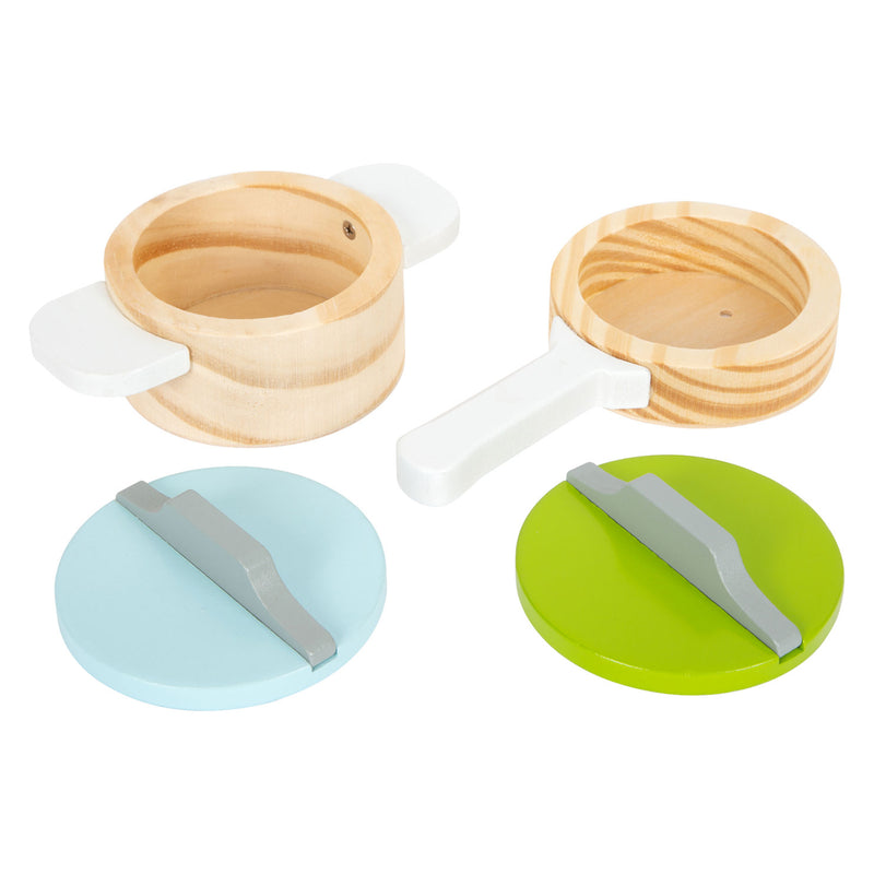 Afbeelding laden in galerijviewer, Small foot - houten kookgerij en servies set, 15dlg.