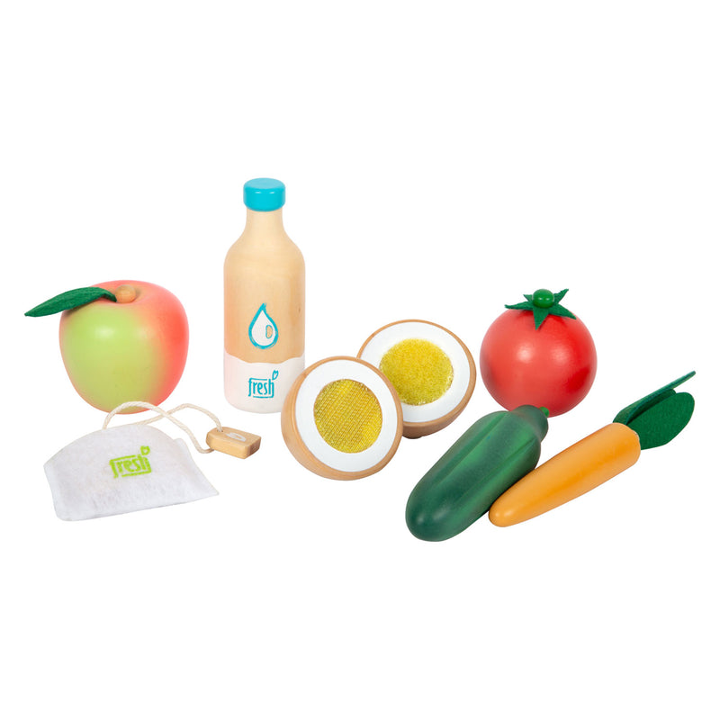 Afbeelding laden in galerijviewer, Small foot - houten speeleten vegetarisch voedselset, 17dlg.