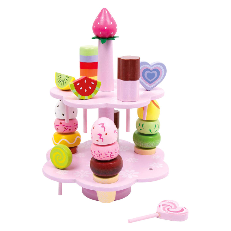 Load image into Gallery viewer, Small Foot Houten Etagere met Speeleten Snoep, 22dlg.