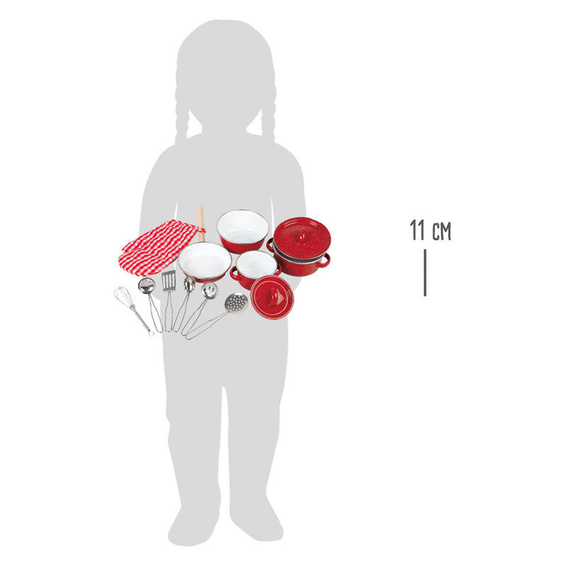 Afbeelding laden in galerijviewer, Small foot - pannen en kookgerei set rood, 11dlg.