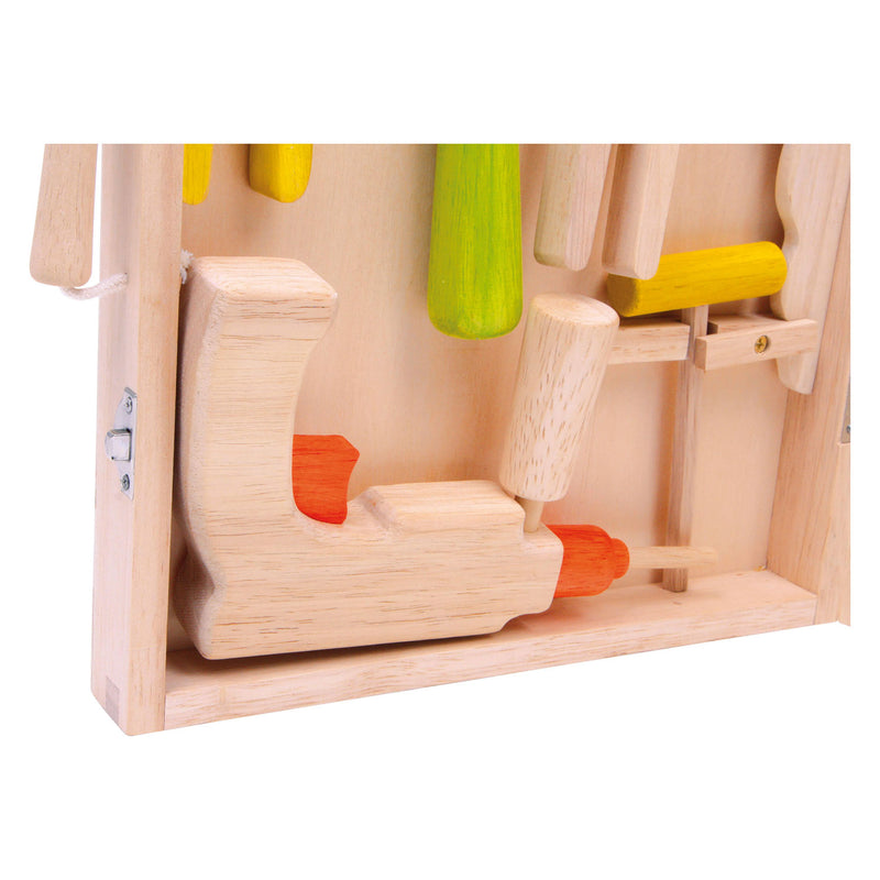 Load image into Gallery viewer, Small foot - houten gereedschapkoffer, 13dlg.
