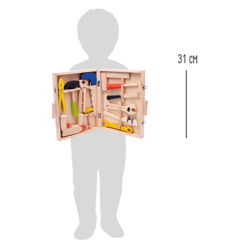 Load image into Gallery viewer, Small foot - houten gereedschapkoffer, 13dlg.