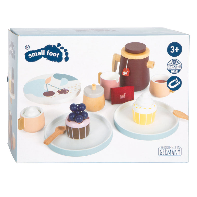 Afbeelding laden in galerijviewer, Small foot - houten koffie en theeset tasty, 16dlg.