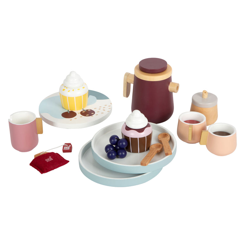 Afbeelding laden in galerijviewer, Small foot - houten koffie en theeset tasty, 16dlg.