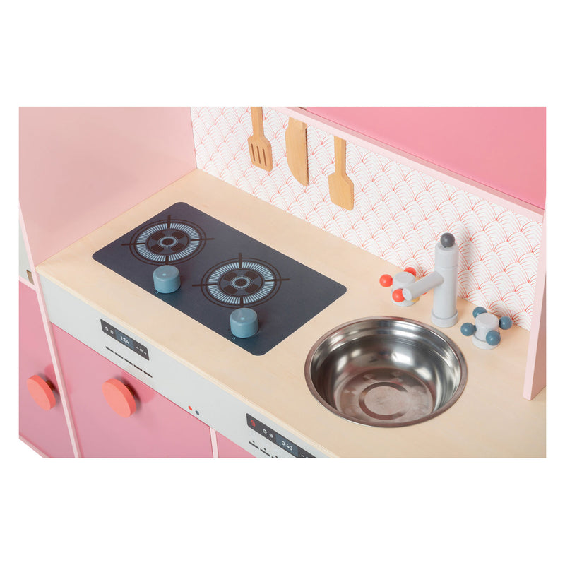 Load image into Gallery viewer, Small Foot Houten Speelkeuken Roze, 12dlg.