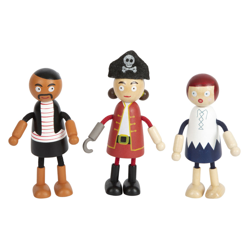ギャラリービューアに画像をロードする, Small foot - houten poppetjes piraat buigbaar, 6st.