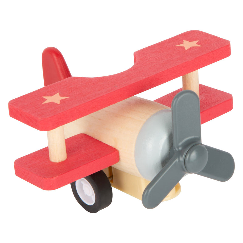 Afbeelding laden in galerijviewer, Small foot - houten pull-back vliegtuigen, set van 3