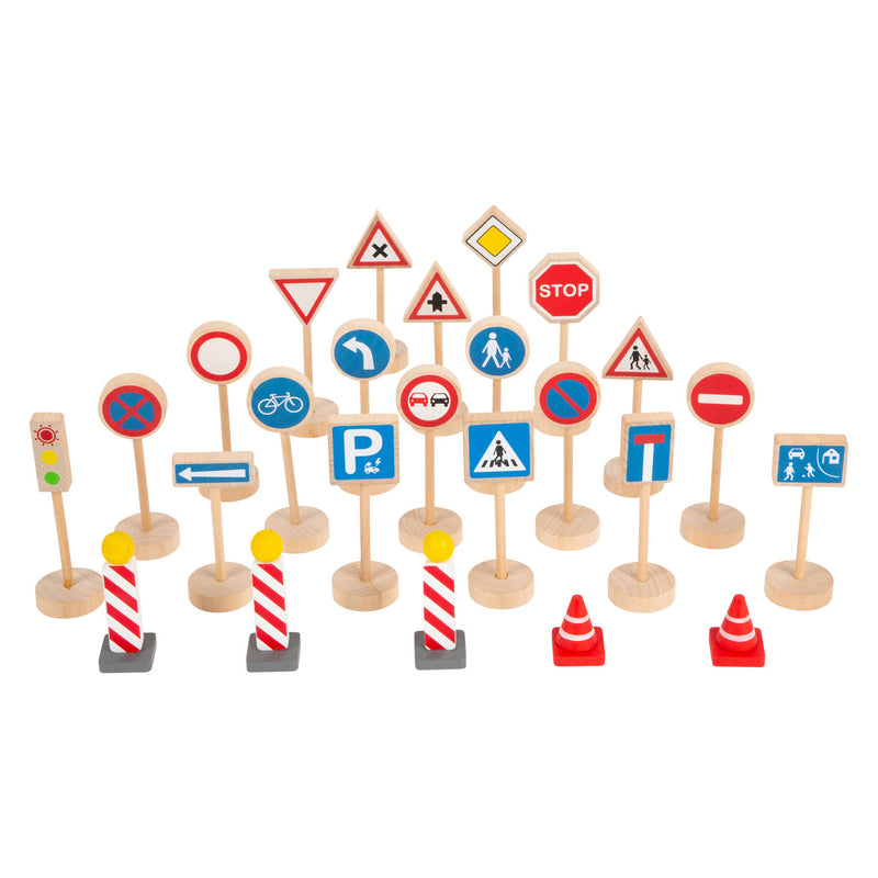 Cargue la imagen en el visor de la galería, Small foot - houten mini verkeersbordenset, 25dlg.