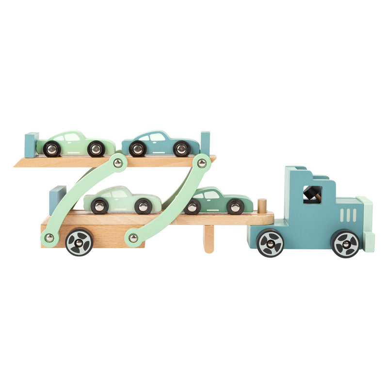 Chargez l'image dans la visionneuse de la galerie, Small foot - houten vrachtwagen transporter chicago met auto's, 9dlg.