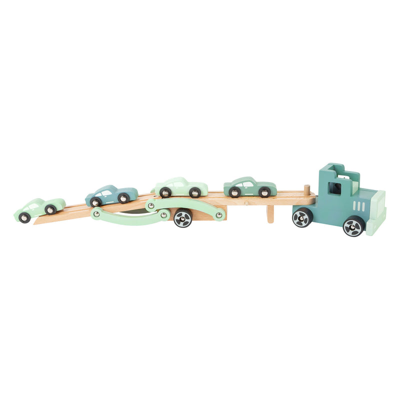 Chargez l'image dans la visionneuse de la galerie, Small foot - houten vrachtwagen transporter chicago met auto's, 9dlg.